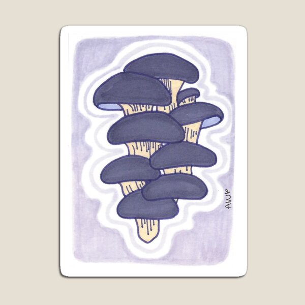 Purple Mushroom Print Magnet