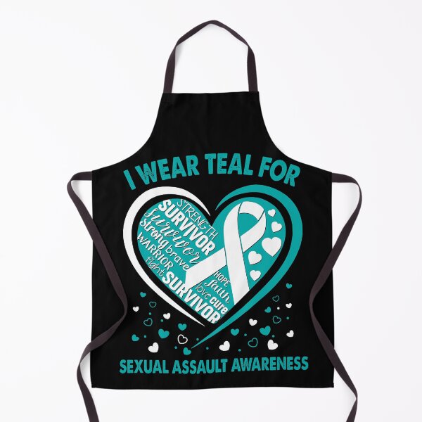 Item preview, I Wear Teal For Sexual Assault Survivor Heart Ribbon designed and sold by heppenp.