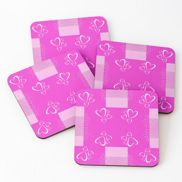 Item preview, Pretty on Pink - White Modern Hearts designed and sold by KLP-Magick.