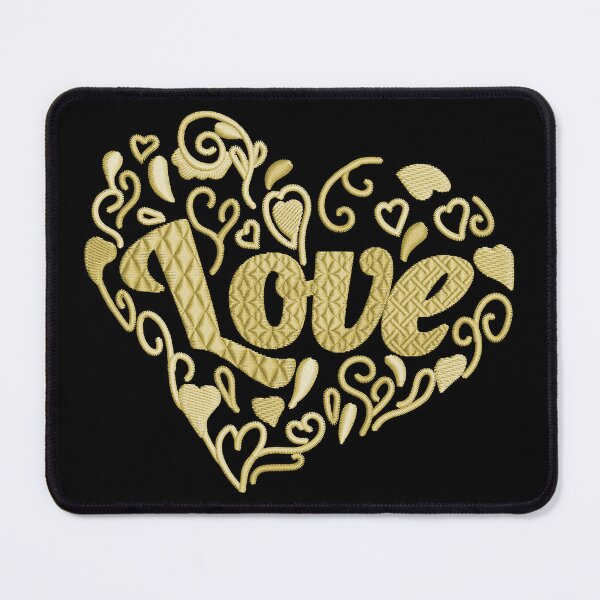 Item preview, Love in Love heart Canary Yellow Embroidered Look designed and sold by Trinket-Trickster.