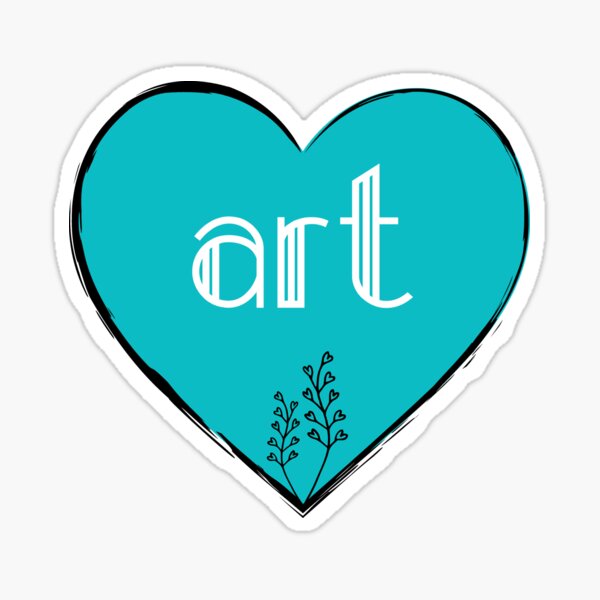 Item preview, I Love Art Aqua Floral Minimal Heart designed and sold by SpringMoonPress.