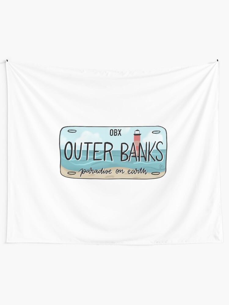 Alternate view of THE ORIGINAL OBX license plate bright Tapestry