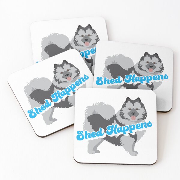 Item preview, Shed Happens Funny Keeshond Design Blue Writing designed and sold by ThoughtsDesigns.