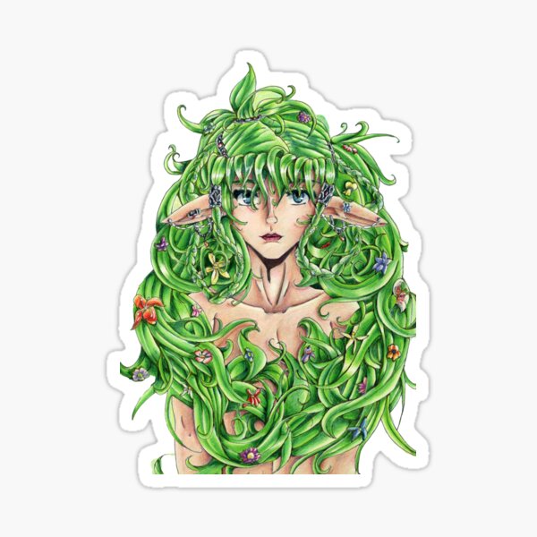 Green Haired Elf Sticker