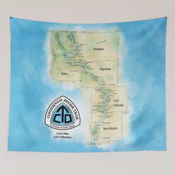 Item preview, Continental Divide Trail Map designed and sold by Nicmunk-Design.