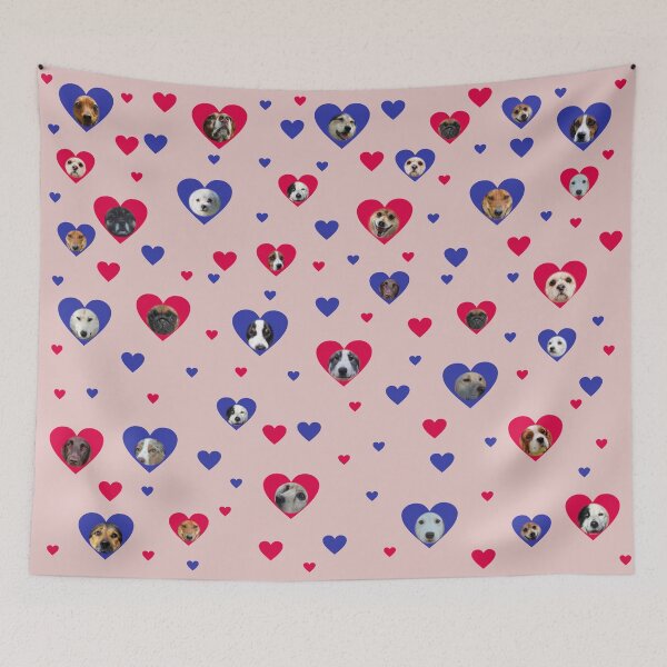 Item preview, Lots of Dog Love - Dog Faces on Hearts Pattern. Funny Pup design. designed and sold by S Quinn.
