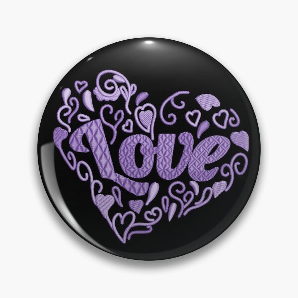 Item preview, Love in Love heart Soft Lilac Embroidered Look designed and sold by Trinket-Trickster.