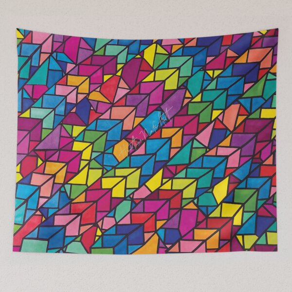 Item preview, Permanent Marker Stained Glass Block Art designed and sold by HeatherNafeArt.