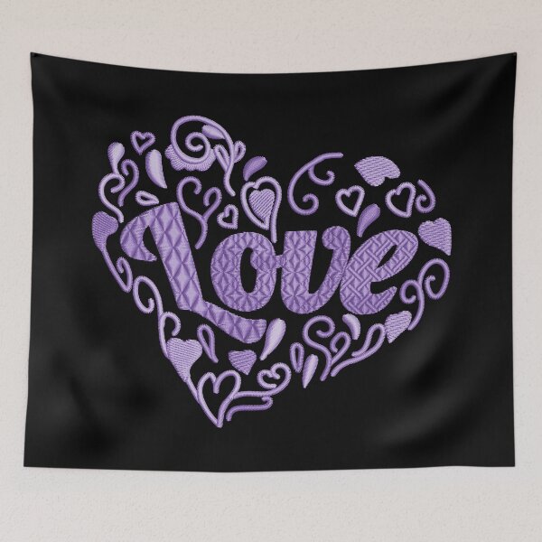 Item preview, Love in Love heart Soft Lilac Embroidered Look designed and sold by Trinket-Trickster.