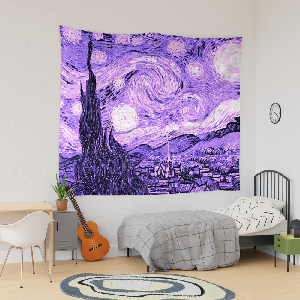 The Starry Night by Vincent Van Gogh (Pink/ Purple Version