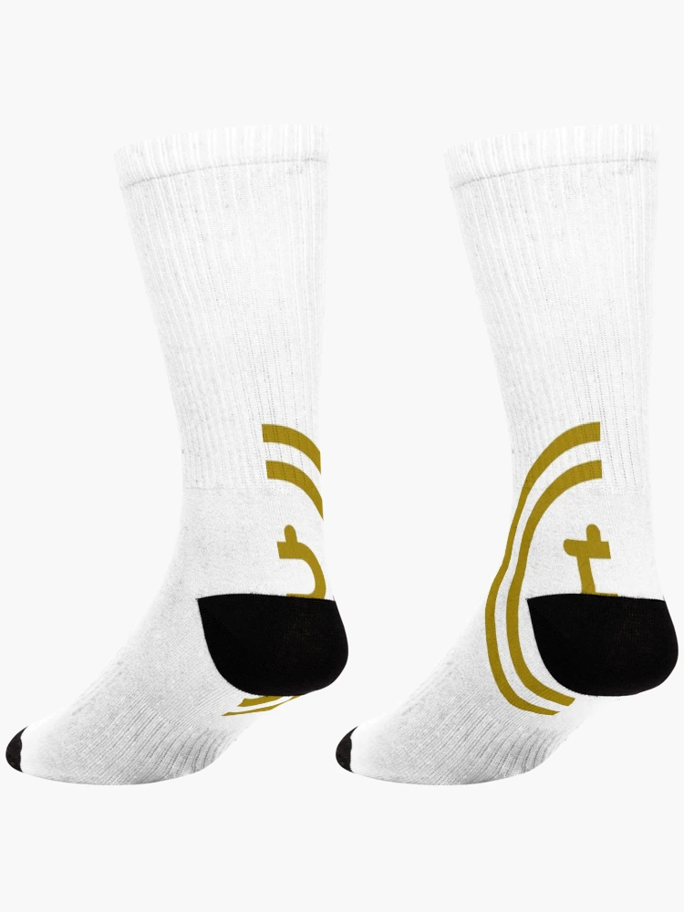 Aperçu 4 sur 5. Chaussettes avec l'œuvre Bitcoin créée et vendue par AlexLab.