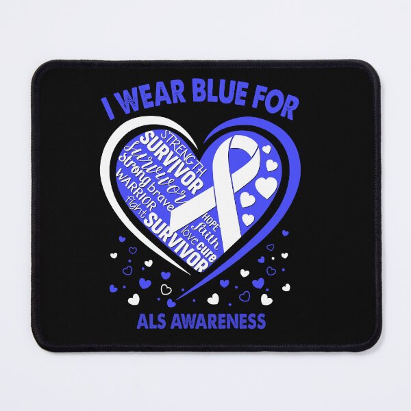 Item preview, I Wear Blue For ALS Survivor Heart Ribbon designed and sold by heppenp.