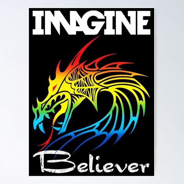 Imagine Dragons Believer Colourful Music Note Hair Song Lyric Wall