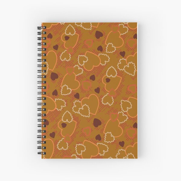Orange on Orange Heart Pattern Spiral Notebook