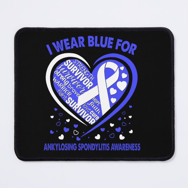 Item preview, I Wear Blue For Ankylosing Spondylitis Survivor Heart Ribbon designed and sold by heppenp.