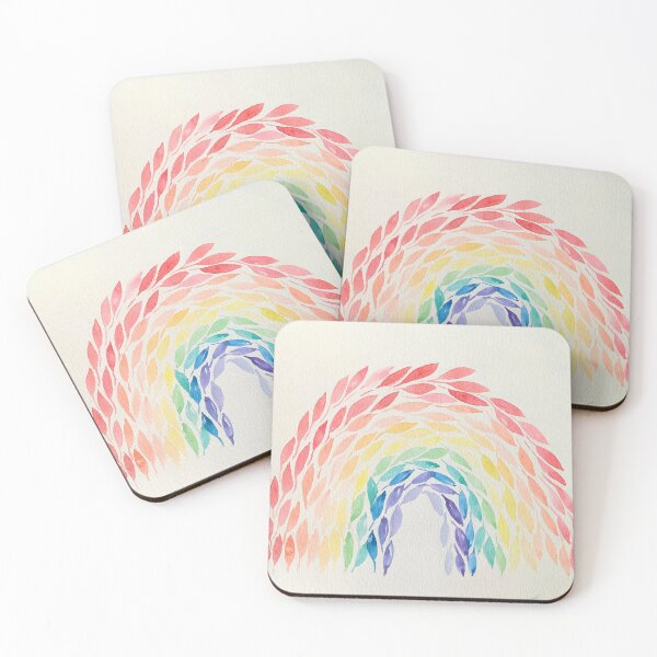 Item preview, Rainbow with Leaves - Watercolor Painting designed and sold by MazerolleArt.