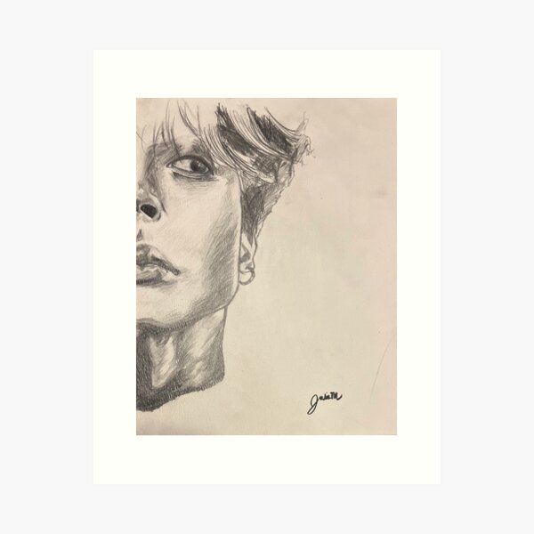 Item preview, Jimin Half Face Portrait designed and sold by Julia Monteiro.