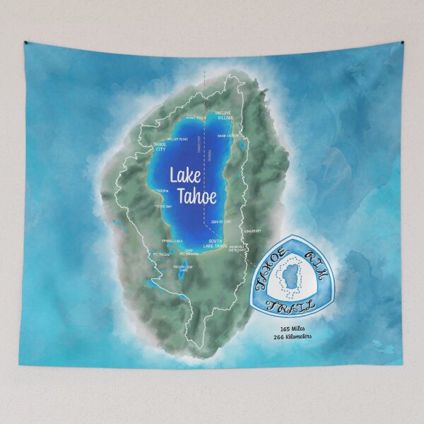 Item preview, Tahoe Rim Trail Map designed and sold by Nicmunk-Design.