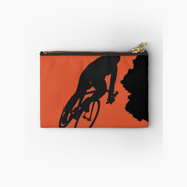 Item preview, Bikerider rides the bicycle, black silhuette on orange background designed and sold by marina63.