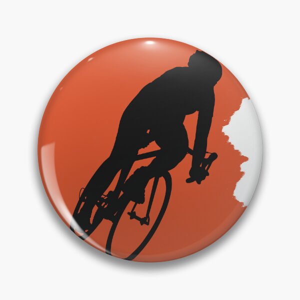 Item preview, Bikerider rides the bicycle, black silhuette on orange background designed and sold by marina63.