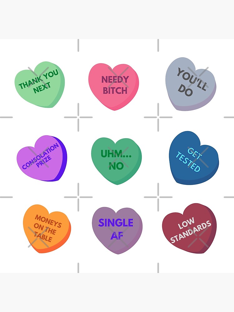 Sarcastic Valentines Candy Hearts Poster For Sale By Fantalcreations