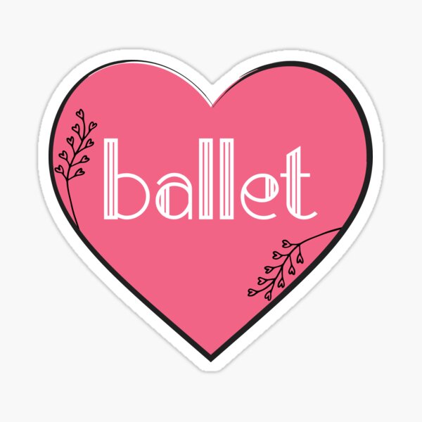 Item preview, I Love Ballet Pink Floral Minimal Heart designed and sold by SpringMoonPress.