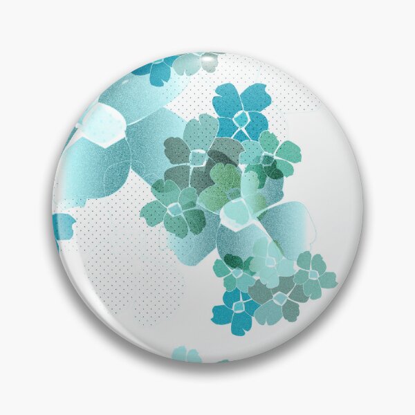 Item preview, blue green floral flowers pattern wallpaper designed and sold by handmadehipsters.
