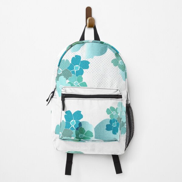 Item preview, blue green floral flowers pattern wallpaper designed and sold by handmadehipsters.