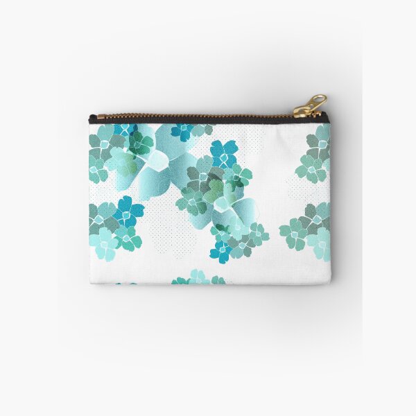 Item preview, blue green floral flowers pattern wallpaper designed and sold by handmadehipsters.