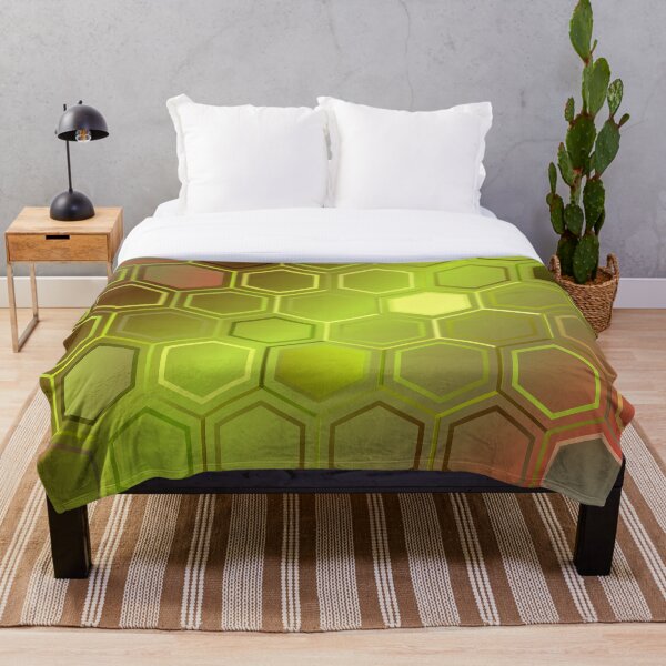 Item preview, Red Brown and Green gradient hexagon pattern designed and sold by Robert-Store.
