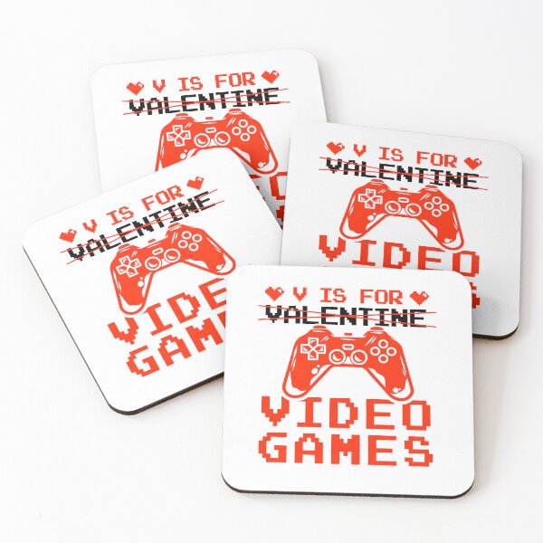 Item preview, Funny Valentines Day Gamer Girls and Boys, Cool V is for Video Games Quote, designed and sold by ZETTIF ⭐⭐⭐⭐⭐.