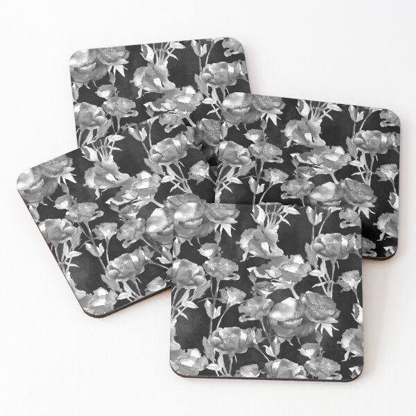 Item preview, Black Watercolor Floral designed and sold by Carolina Diaz.
