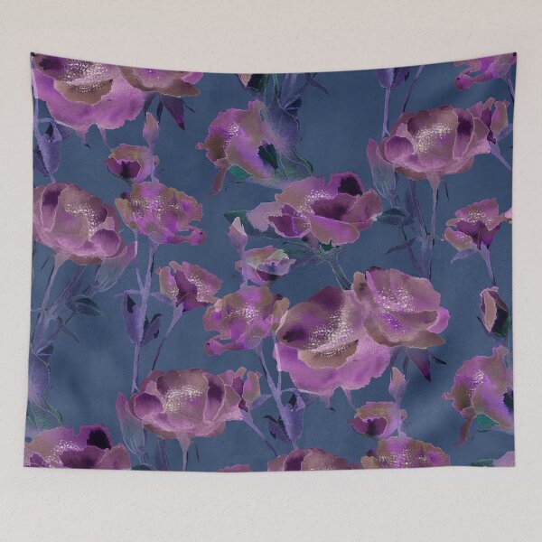 Item preview, Blue Watercolor Floral designed and sold by Carolina Diaz.