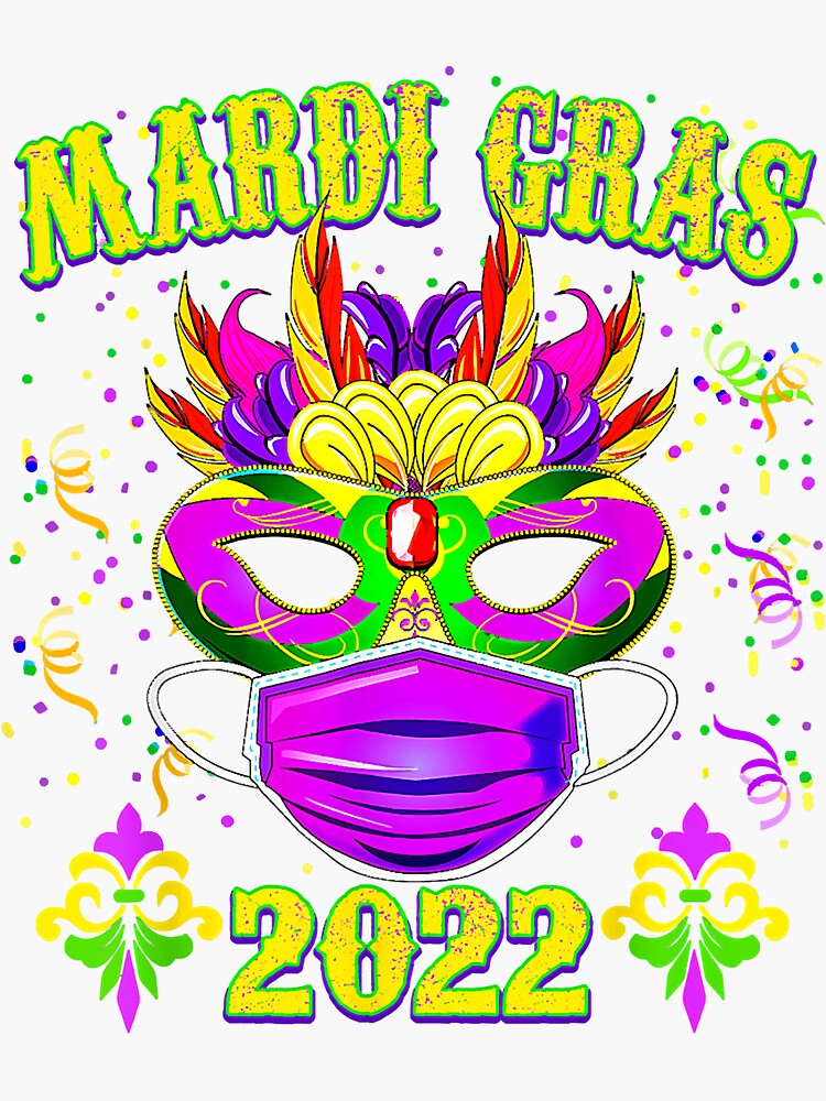"Mardi Gras 2022 Celebration American" Sticker for Sale by carpe9572