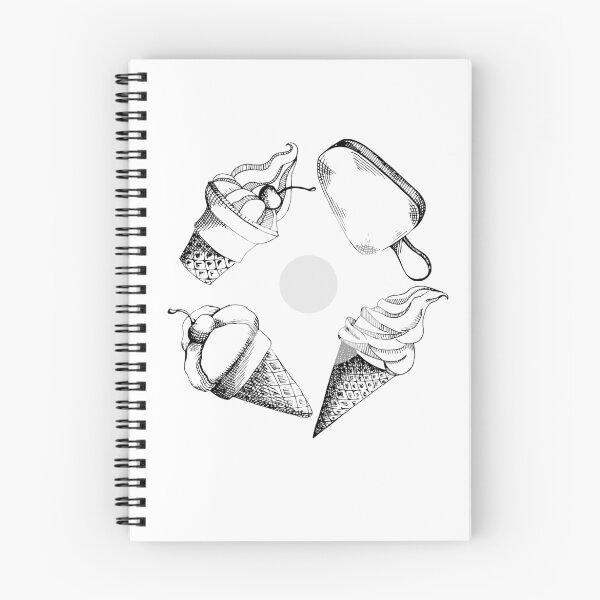 Item preview, hand drawn pattern with different types of ice cream designed and sold by arkadivna.