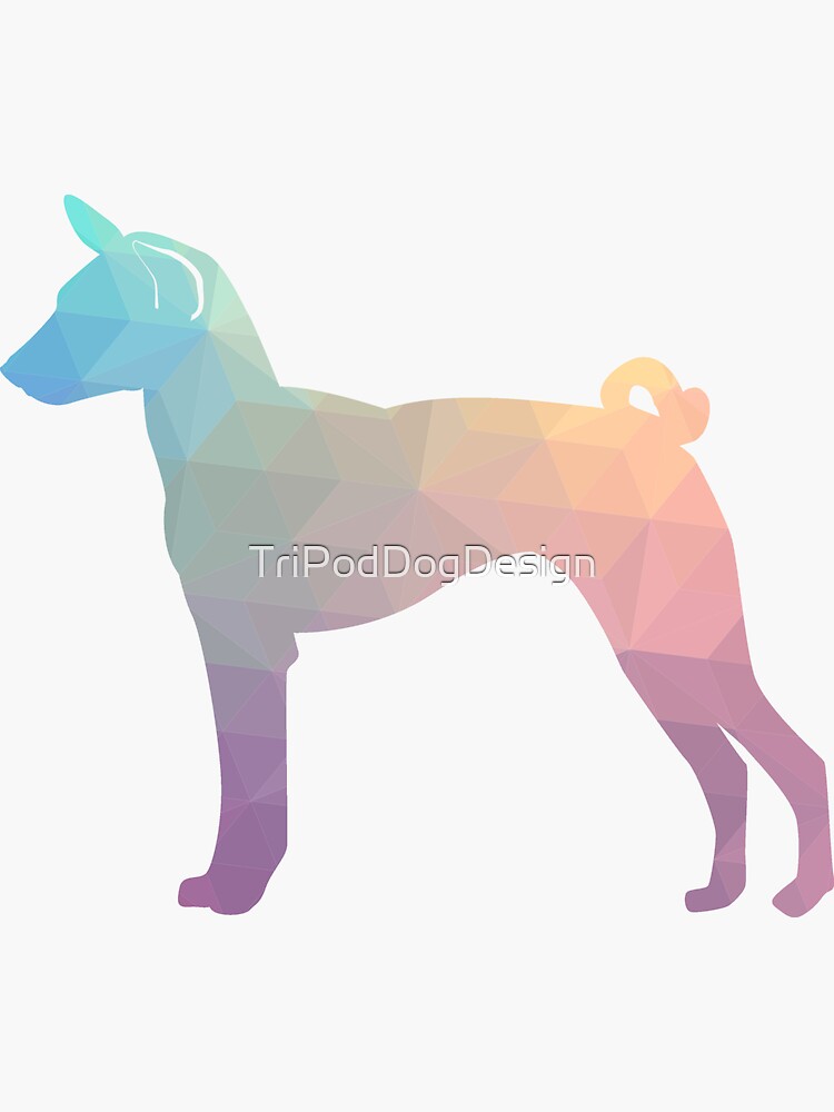 Basenji Dog Breed Colorful Geometric Pattern - Pastel by TriPodDogDesign