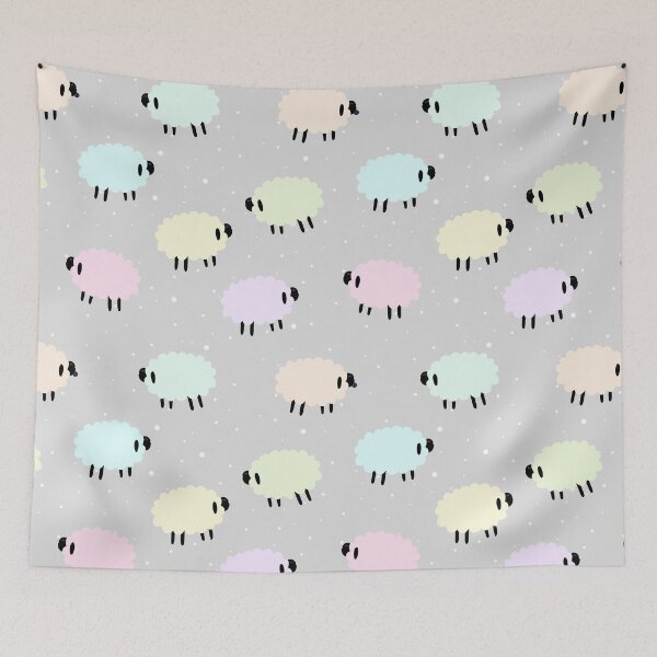 Item preview, Pastel Rainbow Sheep on Gray designed and sold by murkyswamp.