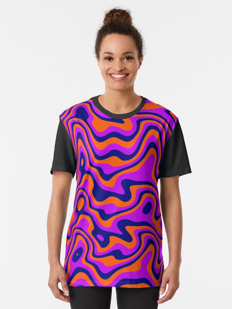 Alternate view of Trippy Liquid Melted Pattern Abstract 3 Graphic T-Shirt