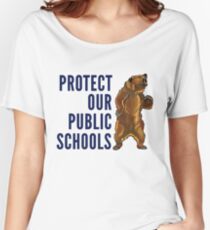 Protect Our Public Schools - Grizzly Bear Image Women's Relaxed Fit T-Shirt