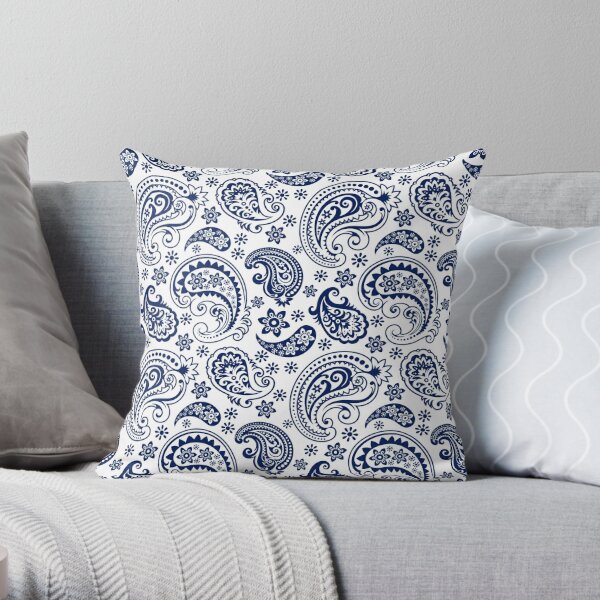 Blue And White Vintage Paisley Design Throw Pillow For Sale By   Throwpillow,small,600x Bg,f8f8f8 C,0,120,600,600.u1 