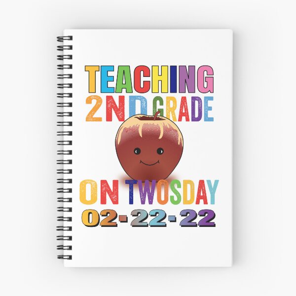 Item preview, Cartoon Apple and Teaching 2nd grade on twosday 02-22-22 designed and sold by TJHstudio.