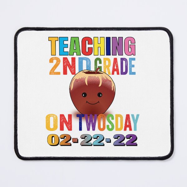 Item preview, Cartoon Apple and Teaching 2nd grade on twosday 02-22-22 designed and sold by TJHstudio.