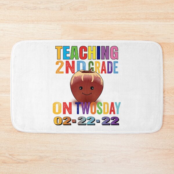 Item preview, Cartoon Apple and Teaching 2nd grade on twosday 02-22-22 designed and sold by TJHstudio.