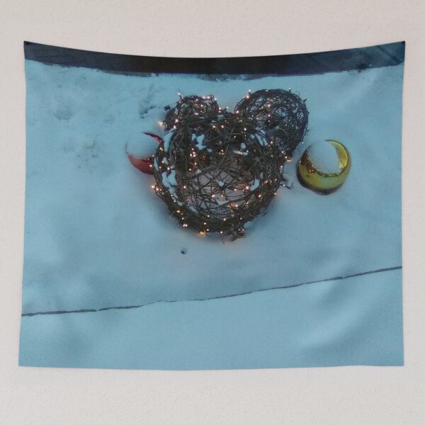 Item preview, Lit Up Balls and ornaments In The Snow designed and sold by Cora Gregory.