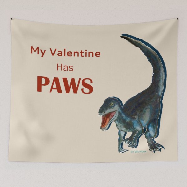 Item preview, My Valentine Has Paws - Yellowbox ink painting designed and sold by twyellowbox.
