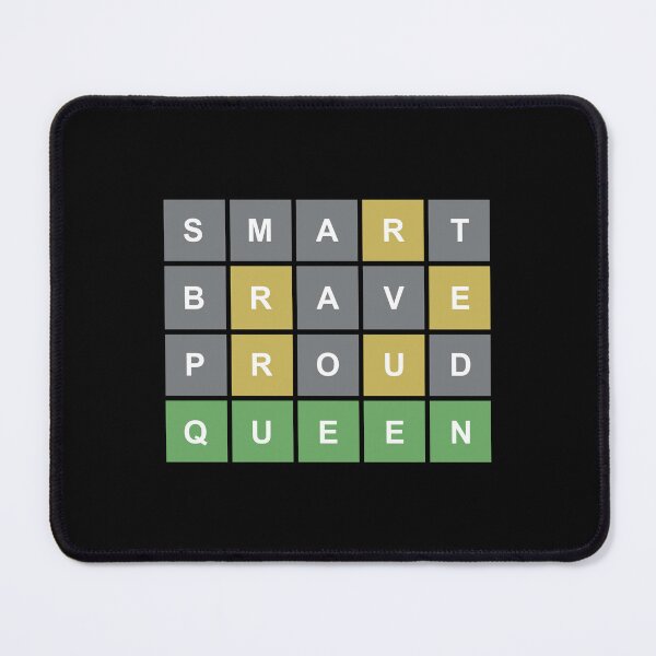 Item preview, Wordle - Smart, Brave, Proud, Queen designed and sold by Niche Nerd.