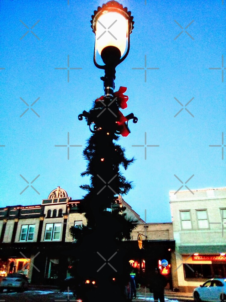 "Lit LampPost Covered In Garland" Sticker for Sale by SbMb2000 Redbubble