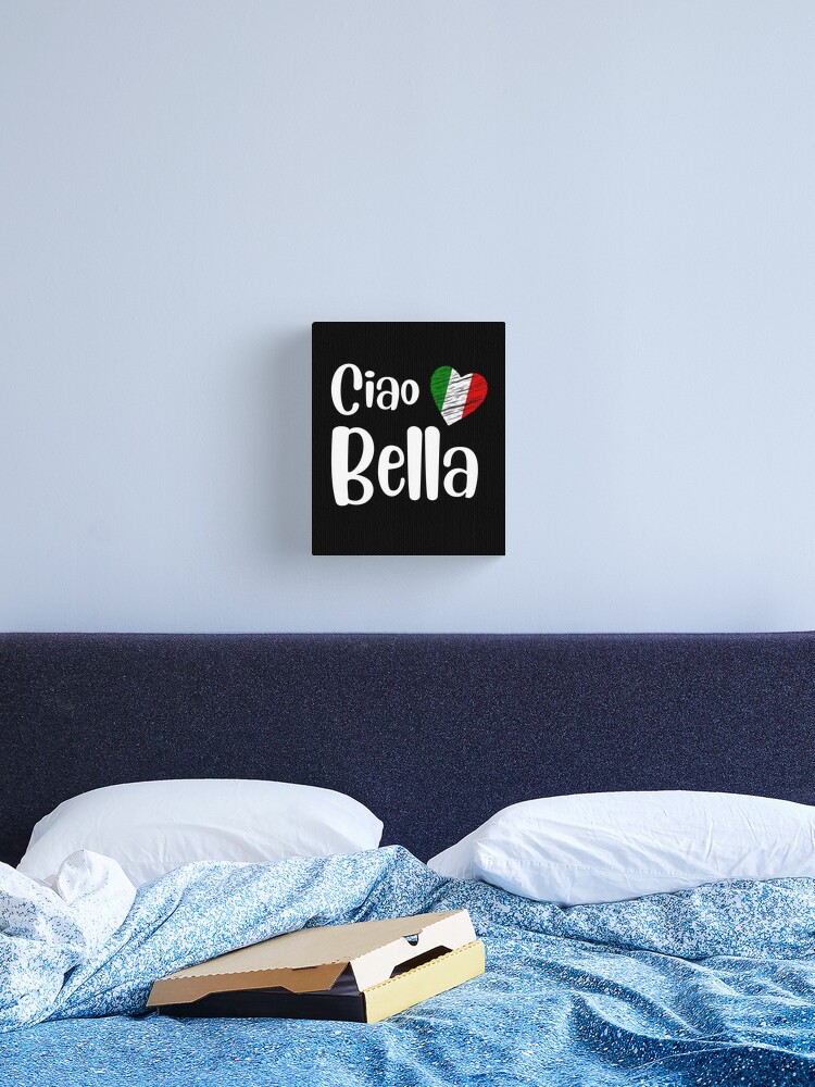 Ciao Bella, Italian Sayings Quotes, Simple Black White Design with  Italian Heart on White,  Art Board Print for Sale by webstar2992