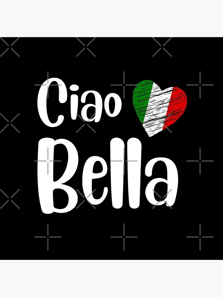 Ciao Bella | Italian Sayings Quotes | Simple Black White Design with  Italian Heart | Tote Bag