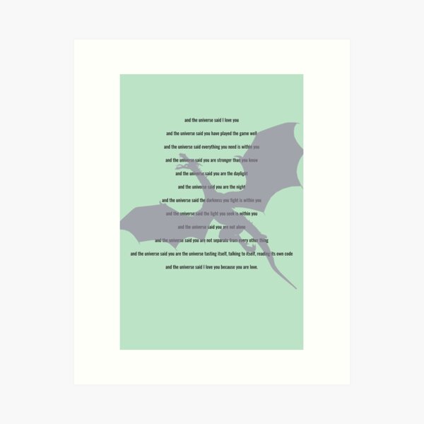 End Poem Art Print